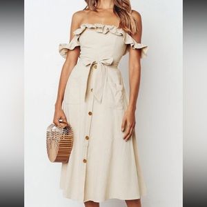 Off the Shoulder Smocked Dress